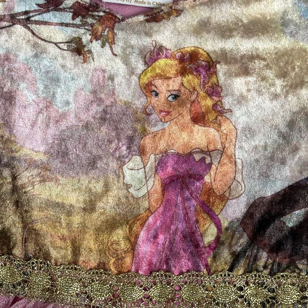Disney Enchanted Rapunzel Princess Dress Costume Girls L 10/12 Crush Velvet Rare - Picture 10 of 12